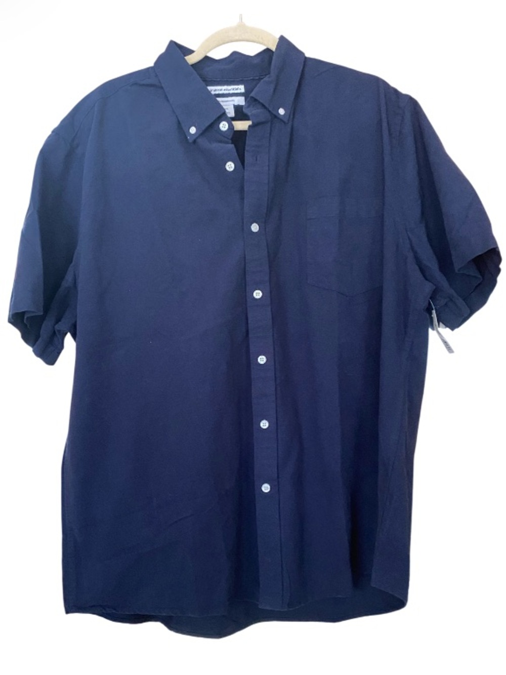 Men's Short Sleeve Button-Down Shirt - Navy NWT Size XXL